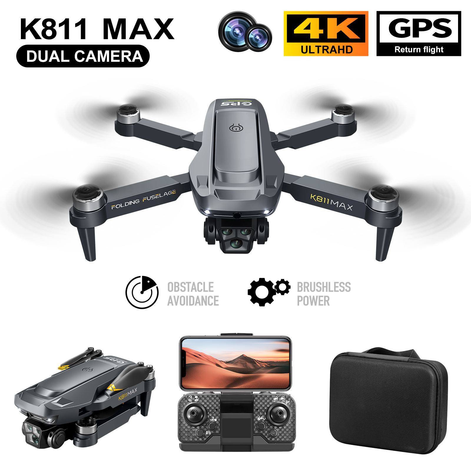 K811MAX Quadcopter Drone: Brus - Drone Gimbal Brushless recensie en prijs