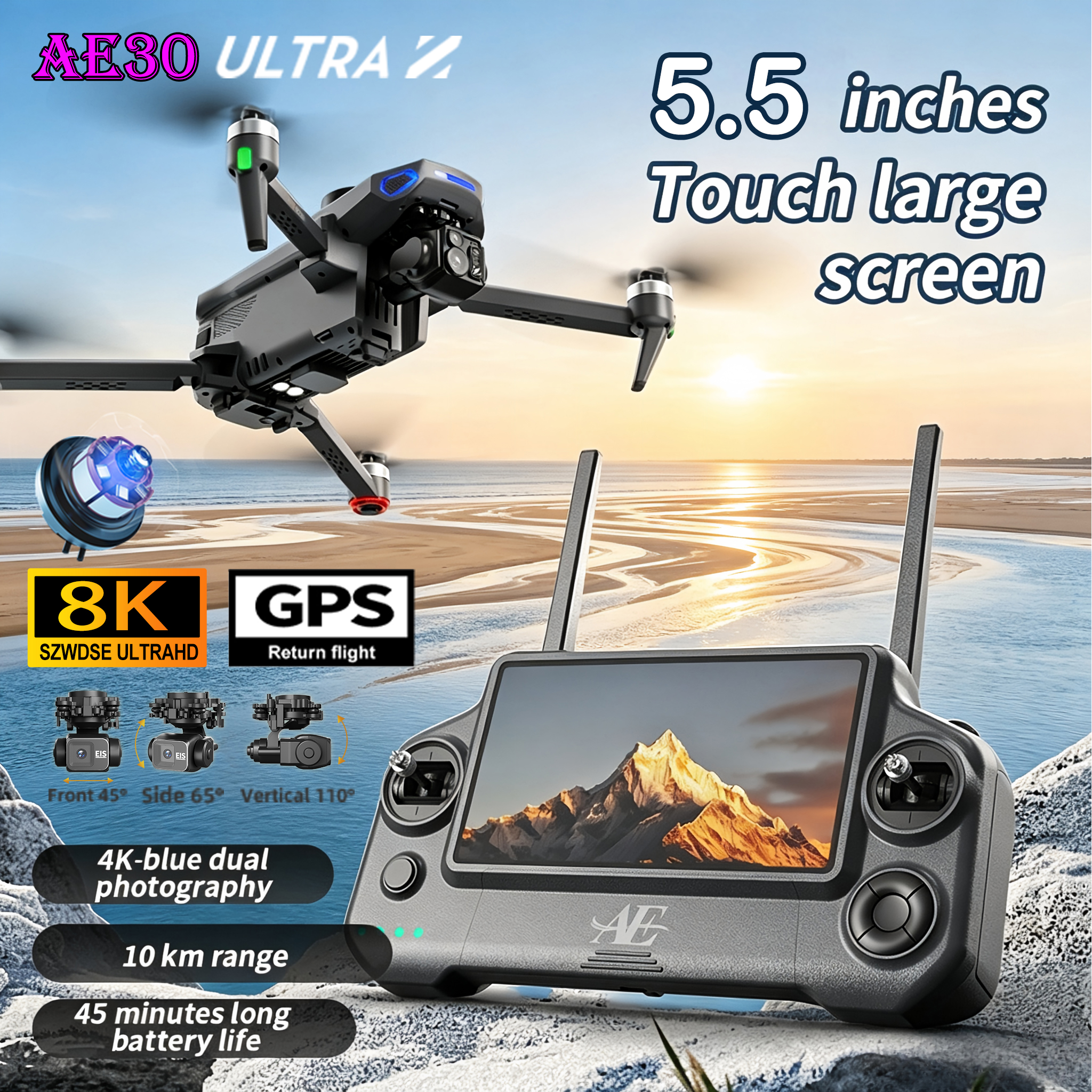 NEW AE30 Ultra GPS Drone 4K Pr - Drone Gimbal 3 Axis recensie en prijs